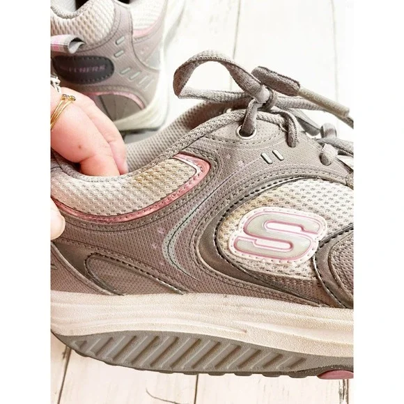 Skechers Shape Ups Womens Size 8.5 Grey/Pink - Picture 6 of 9